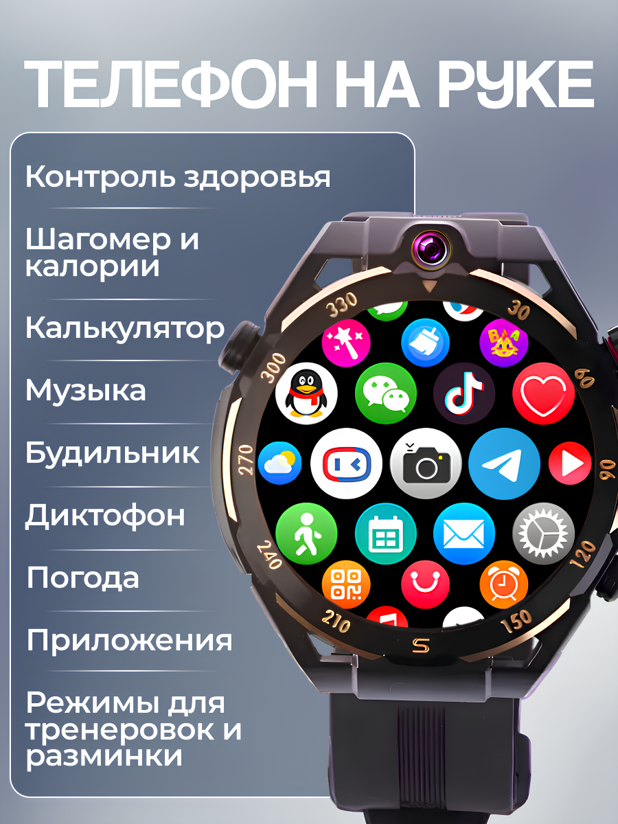 Смарт часы умные с камерой и сим картой мужские — изображение 4